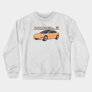 The Model 3 Car electric vehicle Gold orange Crewneck Sweatshirt